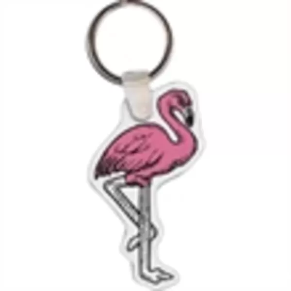 Flamingo shaped key tag,