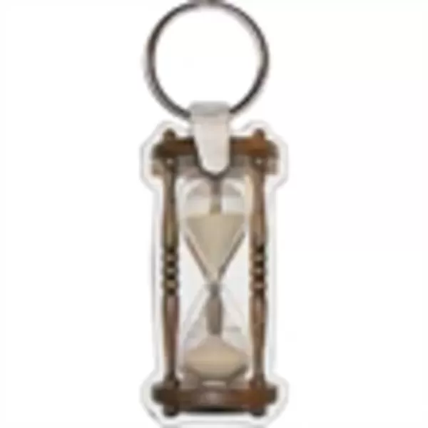 Hourglass shaped key tag,