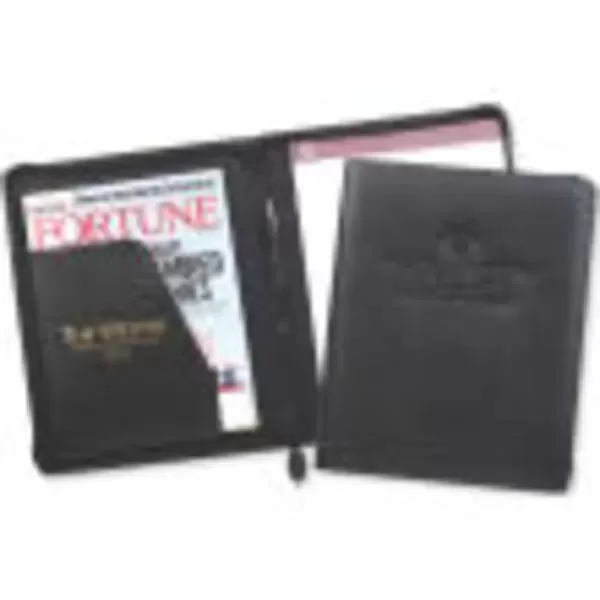 Bonded leather zippered portfolio