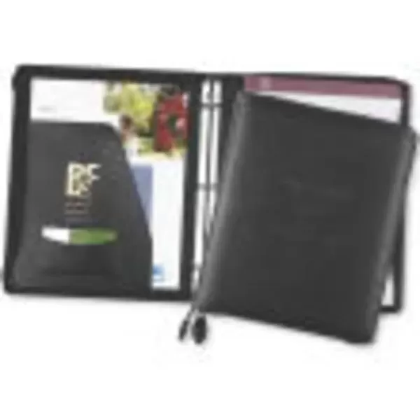 Black leather 3-ring binder