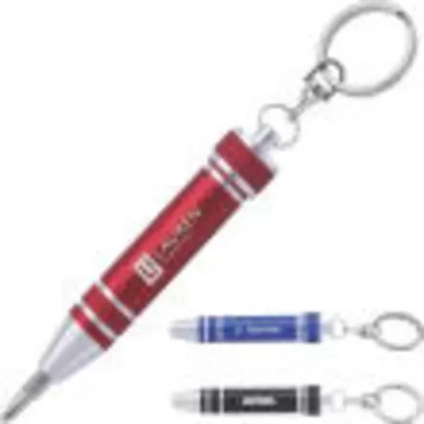 3-bit metal screwdriver keychain.