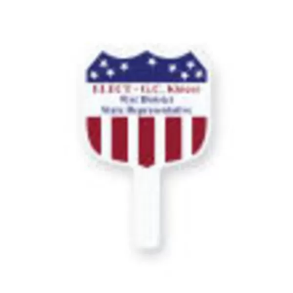 Shield rally hand fan