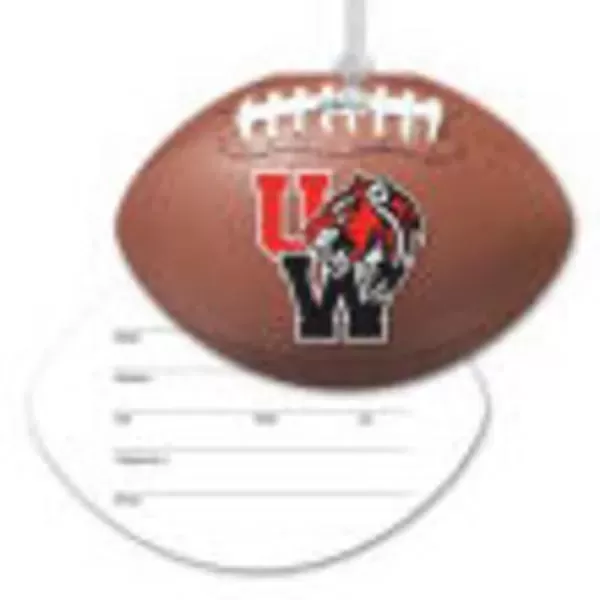 Football shaped luggage tag