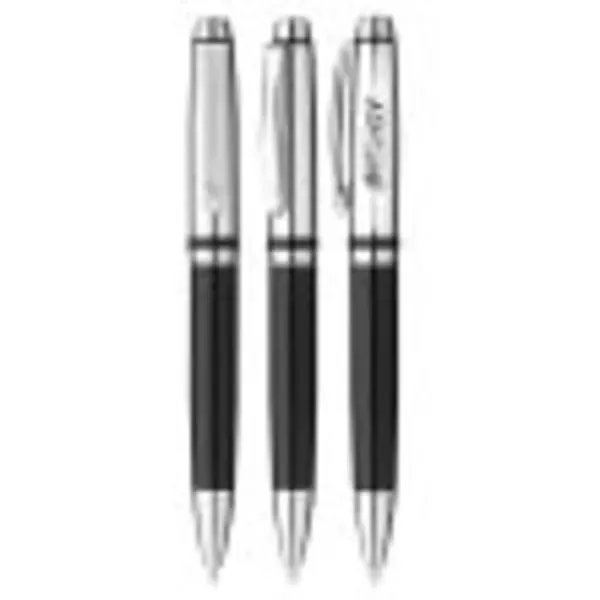 Silver/black twist-action ballpoint pen