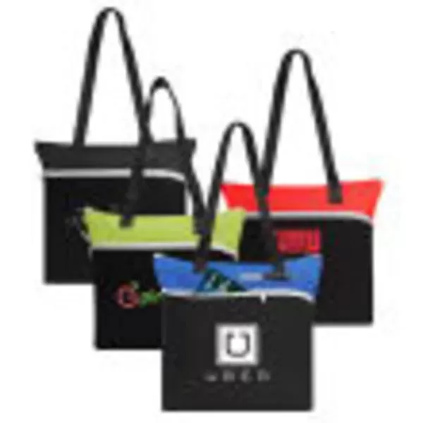 Two-Tone zipper tote bag