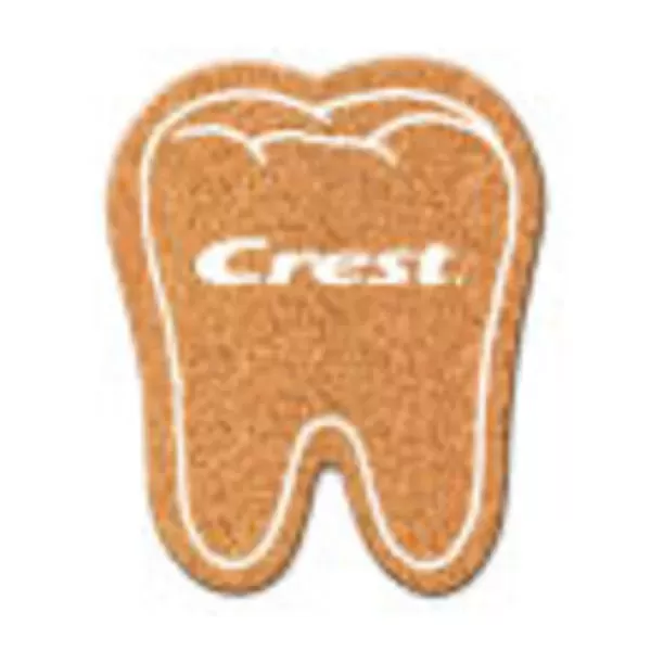 Tooth-shaped cork coaster, 3.75