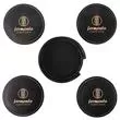 Black bonded leather coaster