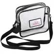 A clear crossbody bag