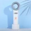 Portable bladeless rechargeable fan.