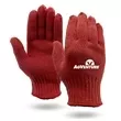 Red knit work gloves,