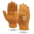 Orange knit work gloves,